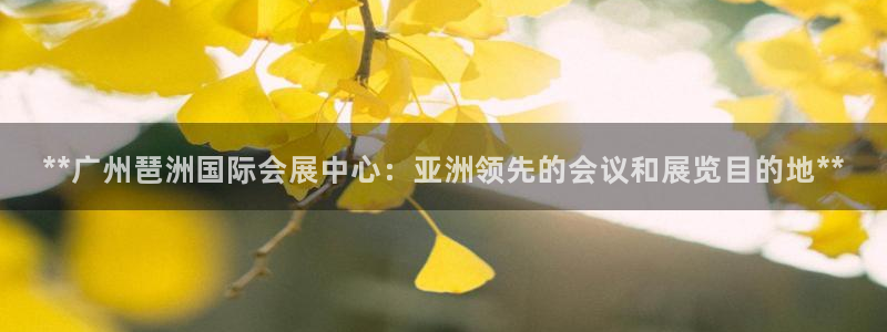 果博公司会员账号开户：**广州琶洲国际会展中心：亚洲领先的会议和展览目的地**